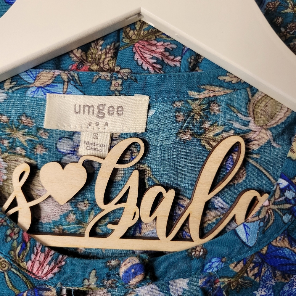 {3/$20} Umgee Floral Blouse in Teal and Multicolor - Picture 4 of 5